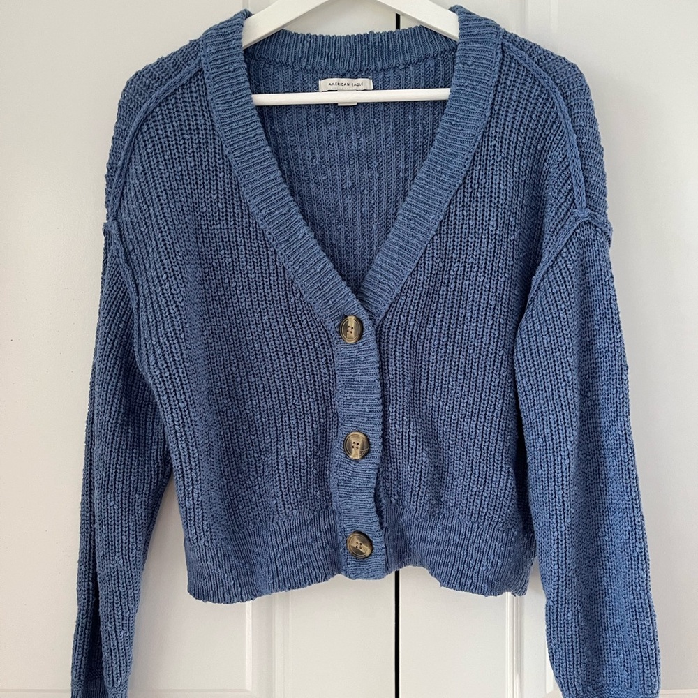 American Eagle Blue Knit Cardigan